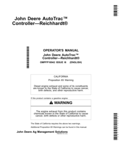 John Deere AutoTrac Controller—Reichhardt® Operator's Manual (OMPFP16942)