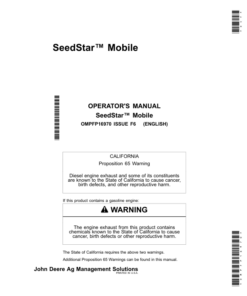 John Deere SeedStar Mobile (Worldwide Edition) Operator's Manual (OMPFP16970)