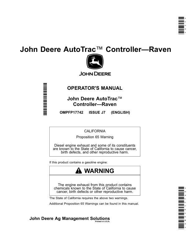 John Deere AutoTrac Controller—Raven Operator's Manual (OMPFP17742)