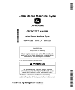 John Deere Machine Sync Operator's Manual (OMPFP18250)