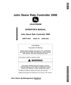 John Deere Rate Controller 2000 Operator's Manual (OMPFP19621)