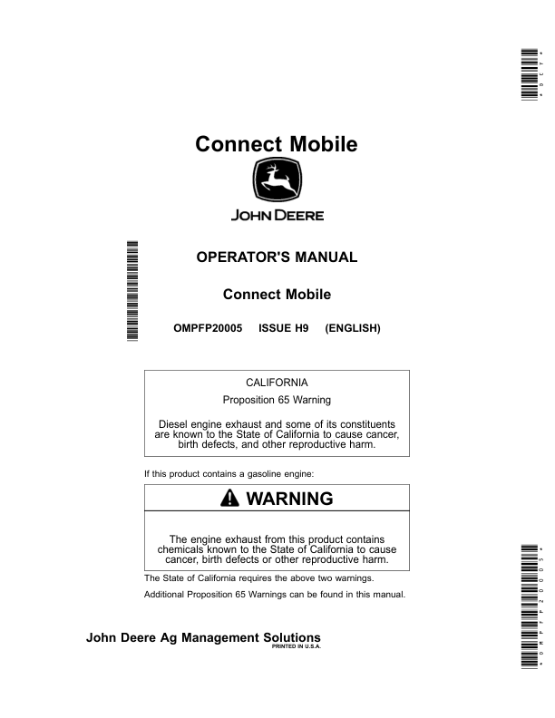 John Deere Connect Mobile Operator's Manual (OMPFP20005)