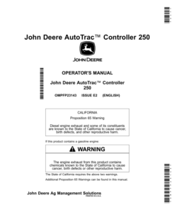 John Deere AutoTrac Controller 250 Operator's Manual (OMPFP23143)