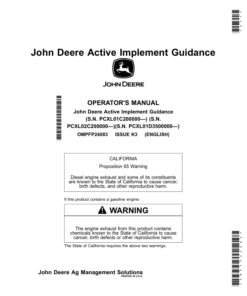 John Deere Active Implement Guidance Operator's Manual (OMPFP24083)
