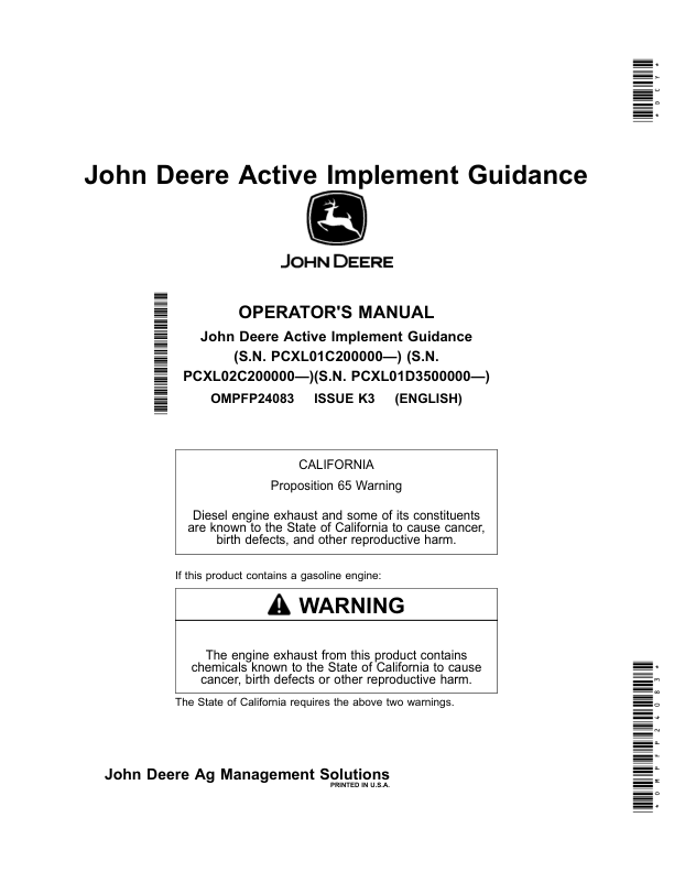 John Deere Active Implement Guidance Operator's Manual (OMPFP24083)