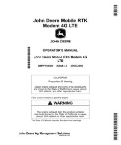 John Deere Mobile RTK Modem 4G LTE Operator's Manual (OMPFP24390)