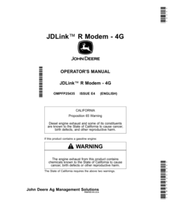 John Deere JDLink R Modem - 4G Operator's Manual (OMPFP25435)