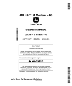 John Deere JDLink M Modem - 4G Operator's Manual (OMPFP25477)