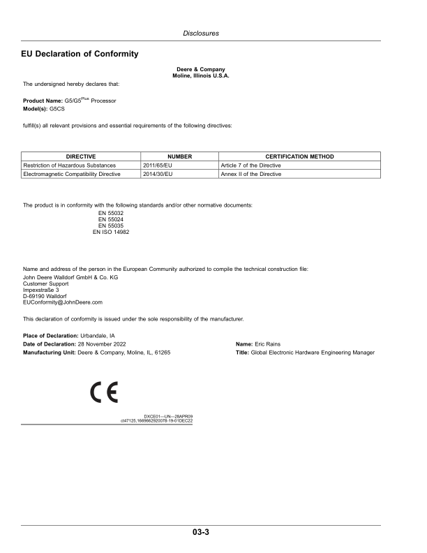 John Deere G5 CommandCenter Software Version: 10.30.xxxx-XXX Operator's Manual (OMPFP25768) - Image 2