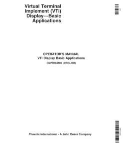 John Deere VTi Display Basic Applications Operator's Manual (OMPH184886)