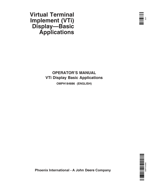 John Deere VTi Display Basic Applications Operator's Manual (OMPH184886)