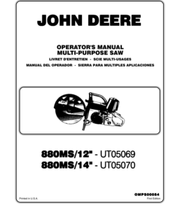 John Deere 880MS/12" (UT05069) & 880MS/14" (UT05070) Multi Purpose Saw Operator's Manual (OMPS00054)