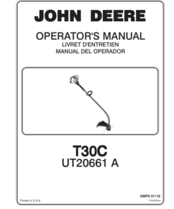 John Deere T30C String Trimmer (UT20661A) Operator's Manual (OMPS01116)