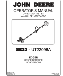 John Deere SE23 Edger (UT22096A) Operator's Manual (OMPS01117)