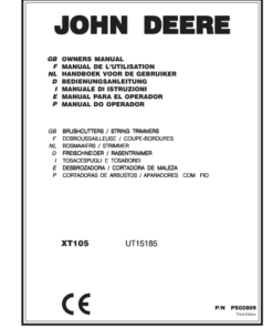 John Deere XT105 Brushcutter/String Trimmer Operator's Manual (OMPS02809)