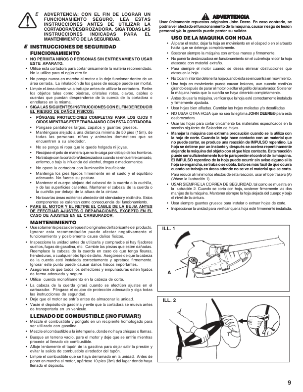 John Deere XT105 Brushcutter/String Trimmer Operator's Manual (OMPS02809) - Image 2