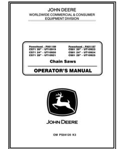 John Deere CS71, CS81 Chain Saws Operator's Manual (OMPS04120)