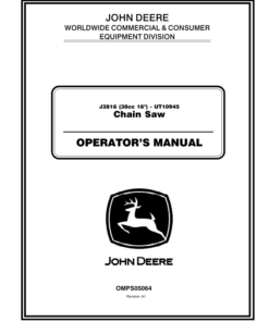 John Deere J3816 Chain Saw Operator's Manual (OMPS05064)