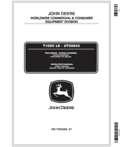 John Deere T105CLE String Trimmer (UT20843) Operator's Manual (OMPS05080)