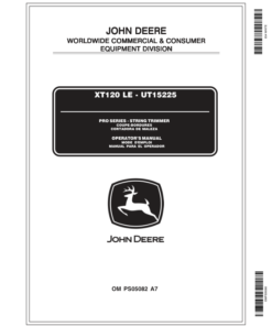 John Deere XT120LE Trimmer/Brushcutter (UT15225) Operator's Manual (OMPS05082)