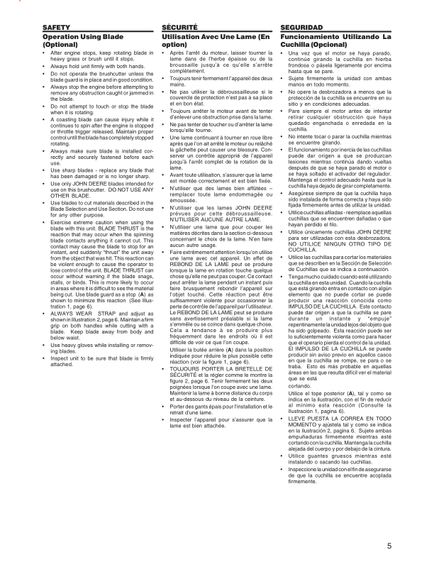 John Deere XT120LE Trimmer/Brushcutter (UT15225) Operator's Manual (OMPS05082) - Image 2