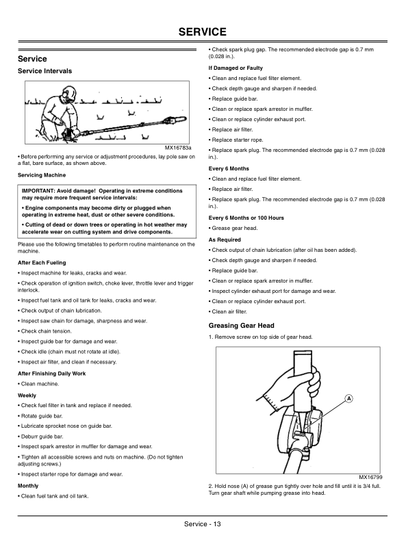 John Deere Pole Saw PS2683 LE, Pole Saw Attachment PS10L Operator's Manual (OMPS10028) - Image 2