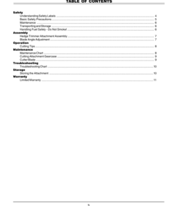 Alternative view of John Deere HTA22 Hedge Trimmer Attachment Operator's Manual (OMPS10054)