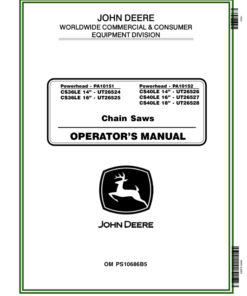 John Deere CS36LE, CS40LE Pro Series Chain Saws Operator's Manual (OMPS10686)