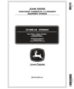 John Deere LT105S LE String Trimmer Operator's Manual (OMPS10976)