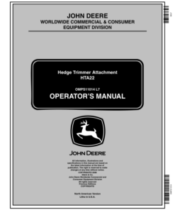 John Deere HTA22 Hedge Trimmer Attachment (002204-) Operator's Manual (OMPS11014)