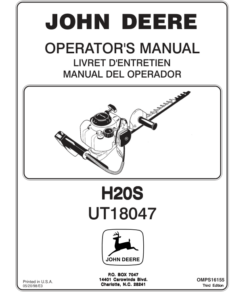 John Deere H20S-Hedge Trimmer (UT18047) Operator's Manual (OMPS16155)