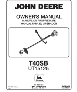 John Deere T40SB String Trimmer (UT15125) Operator's Manual (OMPS19879)
