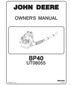 John Deere BP40 Backpack Blower (UT08055) Operator's Manual (OMPS19896)