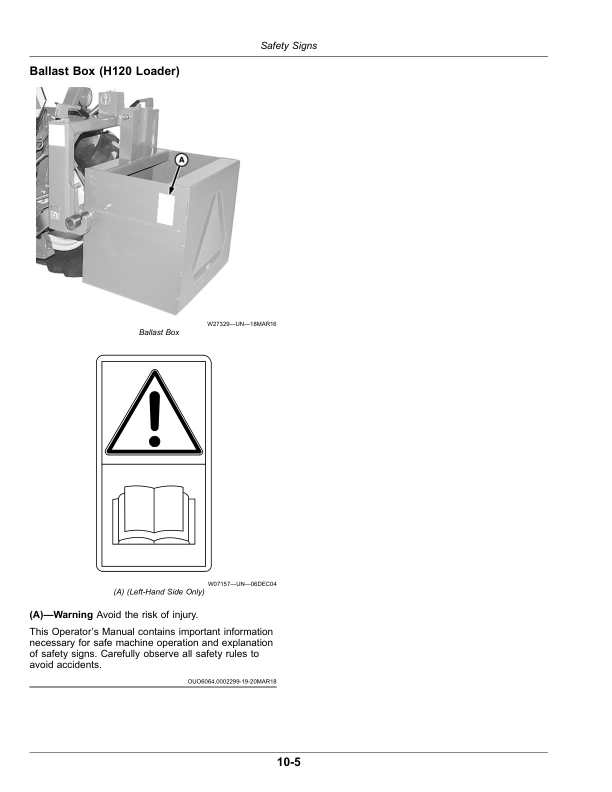 John Deere D120, H120 Loaders Operator's Manual (OMPXX10184) - Image 2