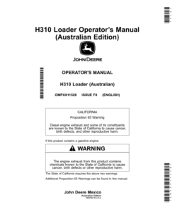 John Deere H310 Loaders Operator's Manual (OMPXX11528)