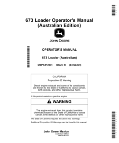 John Deere 673 Loader Operator's Manual (OMPXX12841)