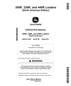 John Deere 300R, 320R, 440R Loaders Operator's Manual (OMPXX13009)
