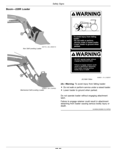Alternative view of John Deere 120R, 220R Loaders (North American) Operator's Manual (OMPXX13924)