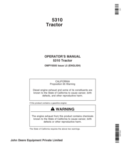 John Deere 5310 Tractor Operator's Manual (OMPY0505)
