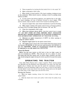 Alternative view of John Deere G Model Series Tractor Operator's Manual (OMR2009)