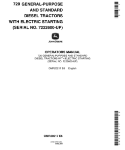 John Deere 720 Utility Tractor Operator's Manual (OMR20217)