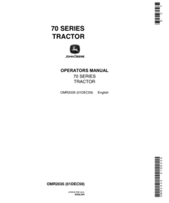 John Deere 70 Series Tractors Operator's Manual (OMR2035)