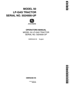 John Deere Model 50 LP-Gas Tractor (Supplement) Operator's Manual (OMR2048)