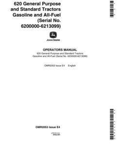 John Deere 620 Utility Tractor - Gas & All Fuel Operator's Manual (OMR2053)