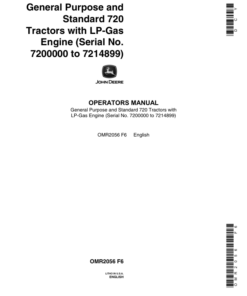 John Deere 720 Utility Tractor, LP-Gas Engine Operator's Manual (OMR2056)
