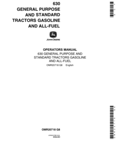 John Deere 630 Utility Tractor, Gas & All Fuel Operator's Manual (OMR20718)