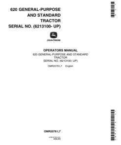 John Deere 620 Utility Tractor, Gas & All Fuel Operator's Manual (OMR2078)