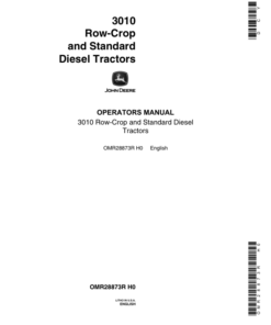 John Deere 3010 Row-Crop, Standard Diesel Tractors Operator's Manual (OMR28873R)