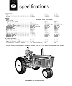 Alternative view of John Deere 4010 Row Crop & Standard Tractor Operator's Manual (OMR32129)