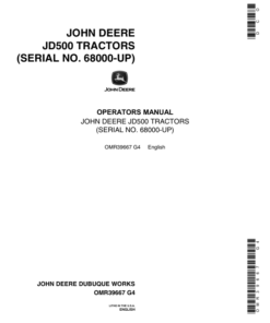 John Deere 500 Tractors Operator's Manuals (OMR39667)